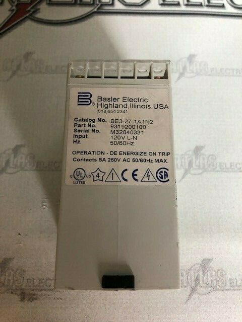 BASLER BE3 27 1A1N2 UNDER VOLTAGE RELAY 120V AC