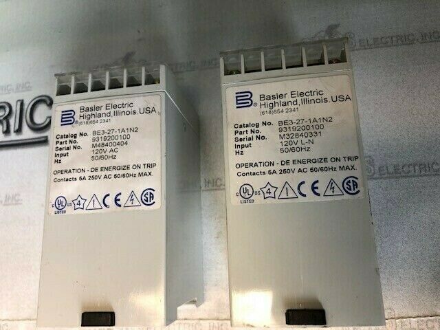 BASLER BE3 27 1A1N2 UNDER VOLTAGE RELAY 120V AC