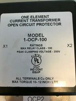 INSTRUMENT TRANSFORMER 1-OCP-100 CURRENT TRANSFORMER OPEN CIRCUIT PROTECTOR