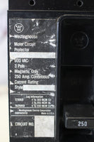 Westinghouse Molded Case Circuit Breaker 250 Amp 660VAC Volt