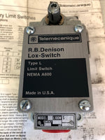 TELEMECANIQUE L100WS0S2M60 MILL AND FOUNDRY LIMIT SWITCH TYPE L R.B. DENISON LOX-SWITCH