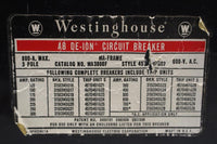 Westinghouse 800 Amp MA3800F Molded Case Circuit Breaker 600 Volt