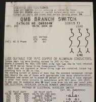 Square D 200AMP PAnelboard Switch 240Volt QMB324W